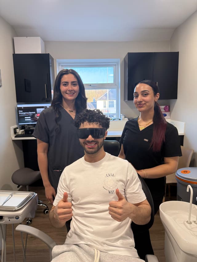 Patient receiving root canal treatment